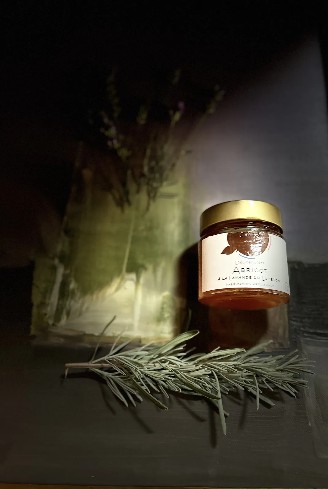 Pot de confiture artisanale Abricots Lavande du Luberon, Colorées